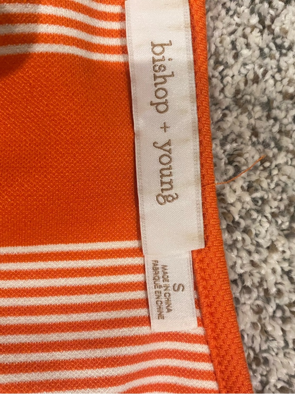 Anthropologie Orange and White Striped Knit Top - Picture 2 of 3